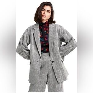 Rachel Comey x Target Chevron Blazer Oversized Linen Blend Women's Size XS